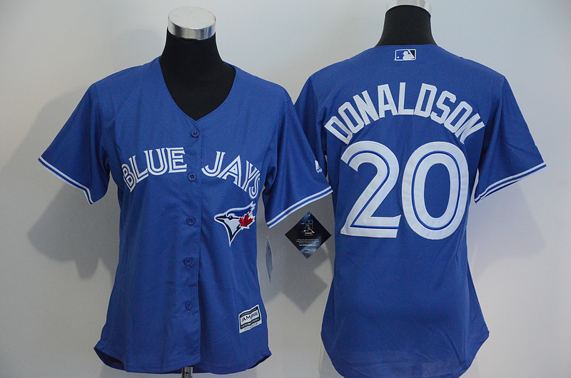 Womens 2017 MLB Toronto Blue Jays #20 Donaldson Blue Jerseys->women mlb jersey->Women Jersey